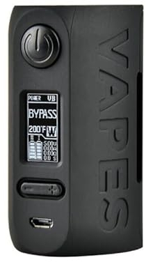 Vapor Storm Pum Storm230 200W Box Mod, compatible batería Dual 18650, VW/VV/TC/Bypass/TCR Modo, para 510 Vape RTA RDTA Atomizador Sub Ohm Mesh Tank Cigarrillo electrónico - Sin Nicotina (Black)