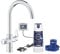 Grohe Blue Pure BauCurve Küchenarmatur mit 5 Phasen Filter Größe S und Zähler Chrom