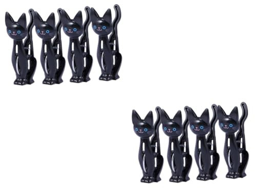 ANDRESLAD 8 Stk Versiegelungsstifte Lustige Chip-clips Schwarze Chip-clips Clips Für Lebensmittelbeutel Wäscheständer Trocknen Katzenchip-clips Kinderwäscheklammer Chip-clips Süß Black