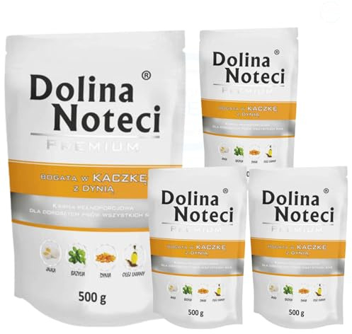Dolina Noteci Premium Wet Dog Food, Duck with Pumpkin, Gluten-Free (4x500g)