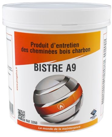 Progalva - Entretien des cheminées, poêles à bois et granules - Lot 3 pots de 1kg BISTRE A9 - Produit entretien de cheminée Bois/Charbon