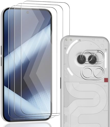 Zerrshoo 3+2 Piezas Cristal templado para Nothing Phone 2A / Phone 2A Plus | 9H Dureza Protector Pantalla con Protector Cámara, Instalación Fácil, HD Claro Protección, Antiarañazos, Sin Burbuja, Face ID
