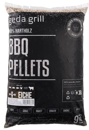 GEDA Grill 100% Hartholz Pellets, Grillpellets BBQ Pellets für Pelletsmoker, Pizzaofen, Räucherofen (Eiche)