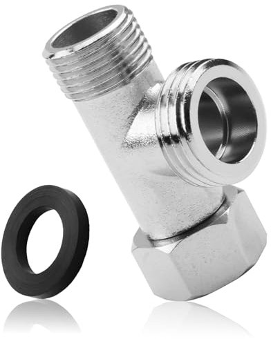 Connecteur en T 3 Voies, Vanne D'inversion WC en Cuivre 3/8 avec Dents Latérales 1/2 Vanne, Connecteur de Tuyau 3 Voies, Dents Droites pour Réservoir de Chasse D'eau (1 Pièce)