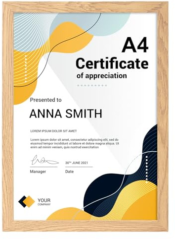 EYMPEU Un Cadre Photo A4 Naturel en Bois pour Accrocher au Mur ou La Table