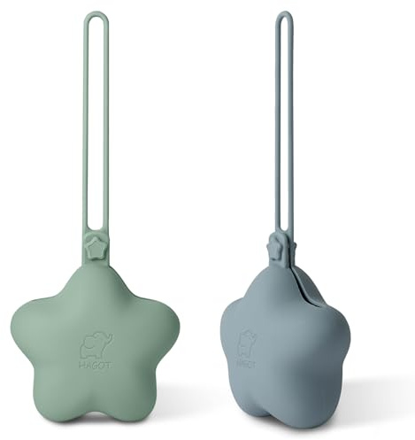 HAGOT 2 Pezzi Porta Ciuccio, Confezione Portaciucci in Silicone, Portaciucci Universale per Viaggi e Casa