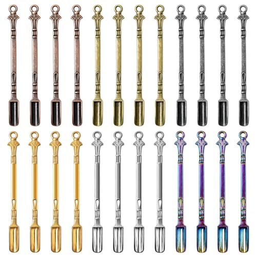 24 Stück mehrfarbige Salzlöffel, kleine Spatel, Kokslöffel aus Metall, Mini-Messlöffel, kompakt und tragbar für Salz, ZuckerSugar and Other Items