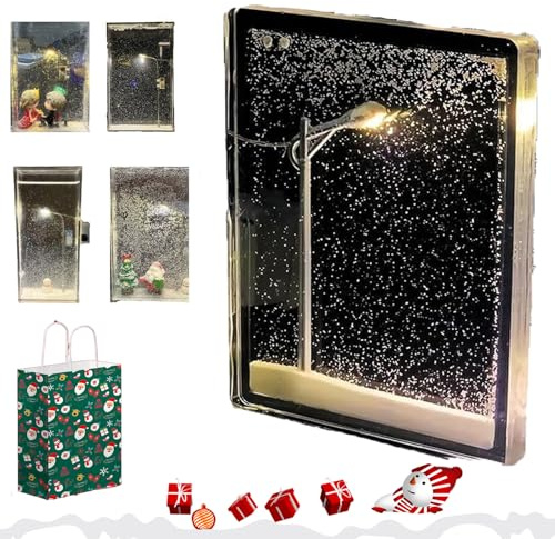 Snrtevu Snow Tales Lamp, Snowtales Lamp, Diy-Schnee-Nachtlicht Mit Kleinem Stuhl, Winter-Schnee-Nachtlampe, Romantische Tischlampe Für Schlafzimmer Dekor – Materialpaket (STIL-1)