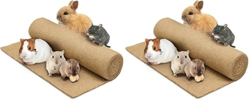 La Cordeline Tapis Litière Chanvre Naturel 40 x 100 cm Qualité Premium - Fond de cage pour Rongeurs, lapins, hamster… (Lot de 2)