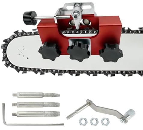 Aoreun Affilacatene per Motosega, Portatile Manovella Affilatrice per Motoseghe, Kit Affilatura Catena Motosega Adatto Alla Maggior Parte Dei Tipi di Motoseghe