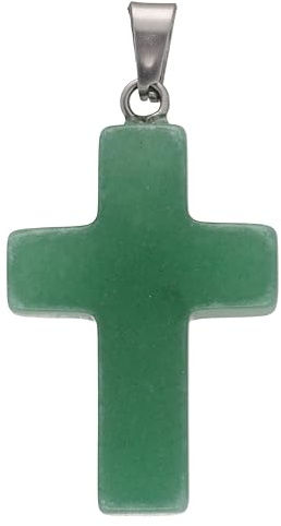Lebensquelle Plus Kreuzanhänger | Kreuz mit Öse (gestiftet) | 1,8 x 2,5 cm Anhänger + Edelsteinkarte