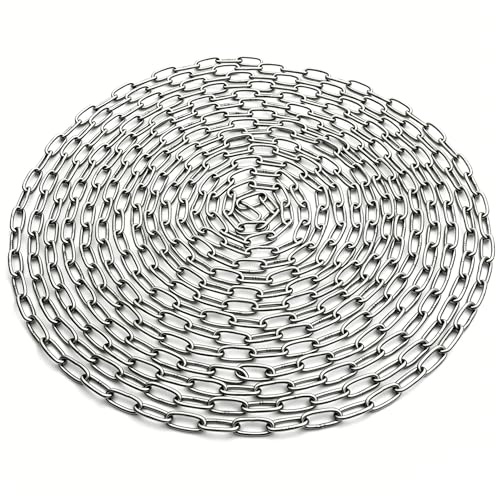 2MM Edelstahl Kette 20M,Edelstahlkette Meterware,Stahlkette,Gliederkette,Metallketten,stainless steel chain, für hängesessel schaukel hanging plants Wäschekette Boxsack
