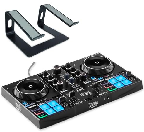Hercules Inpulse 200 MK3 DJ-Controller mit Laptop Stativ Schwarz