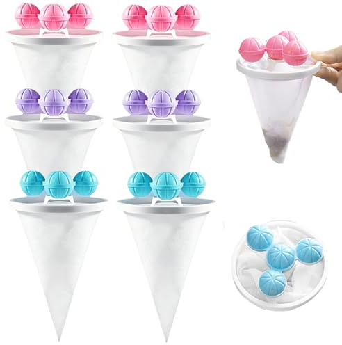 GXGM 6 Pezzi palline anti-pelucchi per lavatrice, rimuovono peli di animali e lanugine, riducono l'aggrovigliamento, lavatrice(B)