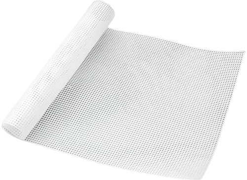 wkao Foglio in rete di plastica bianca, per borse fai da te all'uncinetto, sagomatura cestini, porta fazzoletti, tessitura a mano e progetti artigianali di filati, grande griglia da 60 x 42 cm