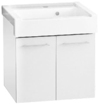 1 PZ MOBILE LAVATOIO SOSPESO CON LAVABO IN CERAMICA 2 ANTE Bianco Classico - LxP 60x50 cm NextradeItalia Mod.FERX.DIAERN-XMSNX-BCDNAN