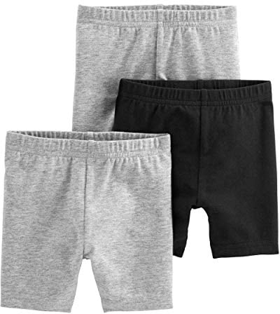 Simple Joys by Carter's Baby Mädchen 3-Pack Bike Shorts, Grau/Schwarz, 3 Jahre (3er Pack)