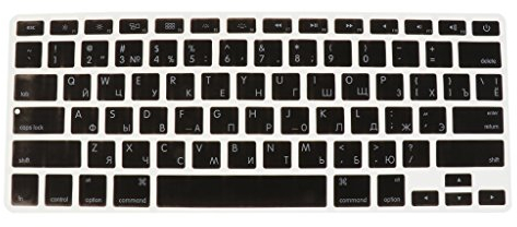 Sharplace Russian/English Keyboard Letter Cover Film For 13 inch Pro/Air, Black
