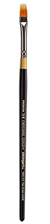 KINGART Premium Original Gold 9120-1/4 RAKE Series Artist Brush, Golden Taklon Synthetic Hair, Short Handle, for Acrylic, Watercolor, Oil and Gouache Painting, Size 1/4