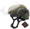 Airsoft Tactical MICH 2000 Military Paintball Army Combat Helm mit klarem Riot Visier Face Shield Gleitbrille & Seitenschiene NVG Mount OD Grün