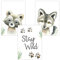 Olgs Poster Bilder 3er Set | Kinderzimmer Deko Wandbilder | Mädchen Junge Wandposter DIN A4 | Wanddeko für Babyzimmer | Waldtiere Stay Wild Waschbär Wolf