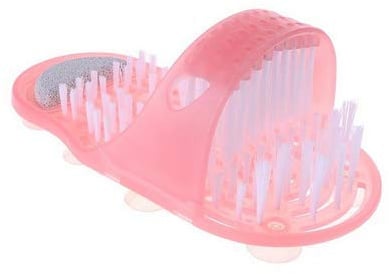 Plastic Bath Shower Feet Massage Slippers Bath Shoes Brush Pumice Stone Foot Scrubber Spa Shower Remove Dead Skin Foot Care Tool (Pink)