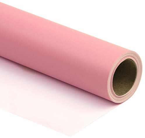 RUSPEPA Papier D'Emballage Brillant Rose - Couleur Unie Pour Mariage, Anniversaire, Douche, Félicitations Et Cadeaux De Noël - 76 cm X 10 m