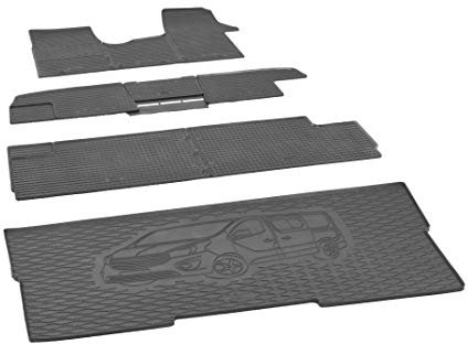 Kofferraumwanne und Gummifußmatten RIGUM geeignet für Opel Vivaro B 8/9-Sitzer 2014-2019 L1 Perfekt angepasst + Magic Eraser