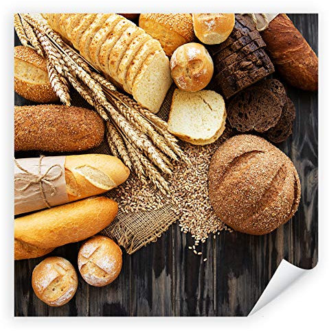Postereck - 3546 - Quadrat, Brot Weizen Baguette Küche Essen - Wandposter Fotoposter Bilder Wandbild Wandbilder - Poster - 20,5cm x 20,5cm