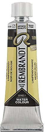 Rembrandt Watercolour Tube 10 ml Lamp black 702 (05017020)