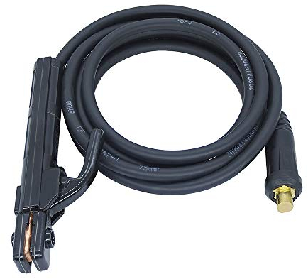Supporto per elettrodi di saldatura, pinza per saldatura, con supporto per elettrodi 200 A o 300 A (16 mm²/200 A, mandrino 9 mm (5 m)
