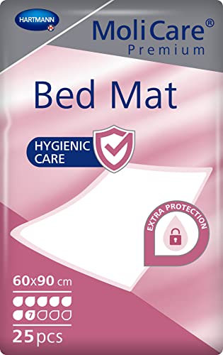 MoliCare Premium Bed Mat 7 Tropfen: Bettschutzeinlage mit saugfähigem Kern aus Zellstoff-Flocken, 60x90 cm, 25 St