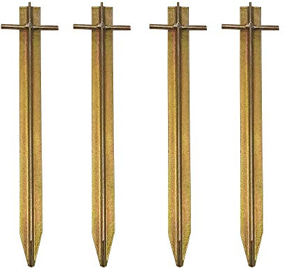 paramondo Zeltheringe mit Rostschutz-Legierung, robuste Erdnägel aus Stahl, für Camping & Outdoor, alle Böden, 4 Stück à 30 cm, goldfarben