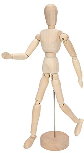 Jeanoko Holzpuppe Mini Schaufensterpuppe mit Standzeichnung Schaufensterpuppe Flexible Gelenke Figur Künstler Modell zum Skizzieren Malen Zeichnen