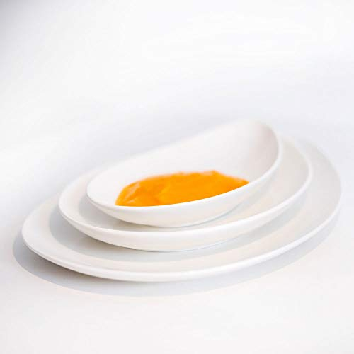 FranquiHOgar - Juego de 18 Platos de Porcelana Blanca para Servir - 6 Grandes, 6 Medianos, 6 de Postre - Apto Microondas y Lavavajillas, Blanco Huevo, Porcelana