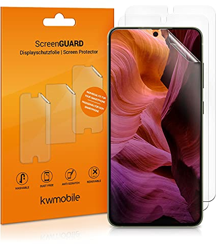 kwmobile 3X Displayschutzfolie kompatibel mit Samsung Galaxy S21 FE Folie - klare Schutzfolien Set in transparent