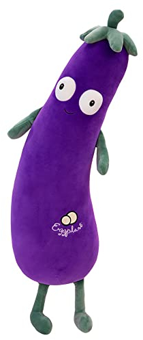 Purple Large Simulation Mr. Eggplant Doll Sleeping Pillow Doll,Plush Toy Cushion (35 inch (90 cm))