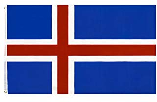 Stormflag Island-Flagge, 90 x 150 cm, Island-Flagge, Polyester, 90 g, mit Ösen und Doppelnähten