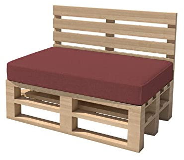 chilly pilley Palettenkissen Gartenkissen Palettenauflage Palettenpolster Indoor Outdoor Waschbar Abnehmbar Sitzkissen Rückenkissen (Sitzkissen 120x60x15, Dunkelrot)