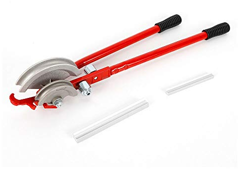 Bathrena Rohr Biegezange Rohrbieger Bremsleitung Rohrbiegegerät Biegemaschine Rot, Robust, Rohrbiegewerkzeug 15 mm/22 mm mit 2 Metalldruckwalzen