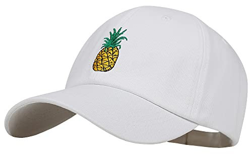 ISWMM Unisex Baseballkappe Mode Sport Angeln Outdoor Jagd Dschungel Hut Schießmütze Ananas Hip-Hop Hut, weiß