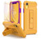 ORETECH Designed for iPhone XR Case, and [2 x Tempered Glass Screen Protectors] [Heavy Duty Protection] [Kickstand & Phone Holder] 5 in 1 Full Body Shockproof Protective Cover for iPhone Xr - Yellow
