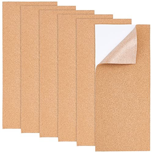 BENECREAT 6 Blatt 15x35 cm Selbstklebende Korkplatten, 0.3 cm Dicke Kork-Untersetzer Für Wanddekoration Und DIY-Bastelprojekte