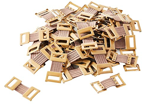 Elastische Bandage Clips, Bandage Aluminium Schnalle, Compression Clip für Bandagen, Stretch Metallklammern für Bandagen, Verbandklammern, Sportswear Haken, Elastische Bandschließe, Braun, 20 Stück