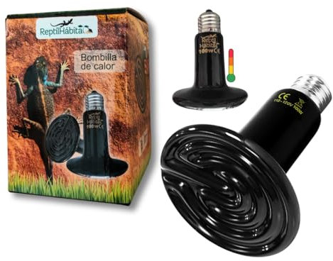 ReptilHábitat – Lampada Riscaldante a Infrarossi per Rettili e Pulcini 50W 75W 100W 150W per Terrario (50W)