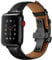QANXGOG Bracelet en Cuir Compatible avec Apple Watch Bracelet 49mm 45mm 44mm 42mm 41mm 40mm 38mm, Bracelet en Crocodile Véritable pour iWatch Ultra SE2 SE Series 8 7 6 5,Black1,38/40/41mm