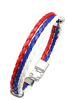 WSZJLN Herren Damen Spanien Deutschland Frankreich Italien Argentinien Nationalflagge PU Leder Armbänder Buntes Paar Armband Handmade Schmuck Geschenk - Serbien