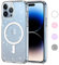 Yoedge Transparent Glitzer Magnetische Handyhülle [Kompatibel mit Mag Safe] für iPhone 15 Pro Hülle 6,1, Sparkle Schutzhülle Built in Magnet Soft TPU Bumper Clear Cover für iPhone 15 Pro Clear Case