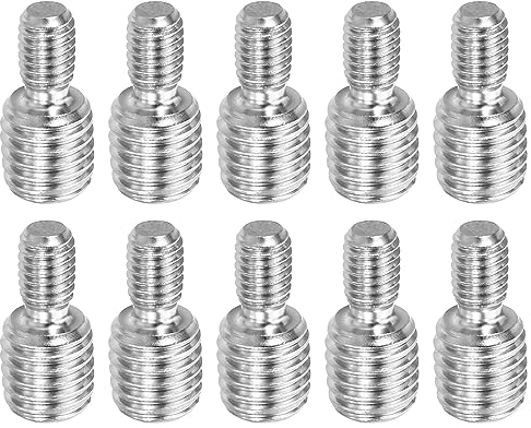 PATIKIL M6x1 a M10x1.5 Doble Extremo Roscado Perno Tornillo Perno, 10 Paquete 304 Inoxidable Acero Varilla Pernos Rosca Reductor Adaptador para Muebles Herraje, 20mm Largo