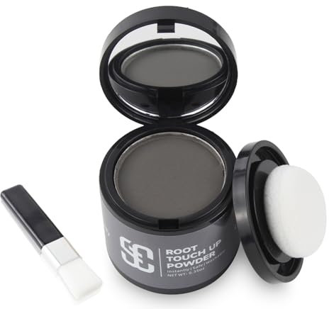SOVONCARE Ansatzpuder, Haar-Concealer Haarverdichtung für Frauen und Männer, Haaransatz Ausbessern & Kaschiert Sofort Haarausfall,Touch Up Haarpulver für dünnes Haar für Frauen (Schwarz, 10g)